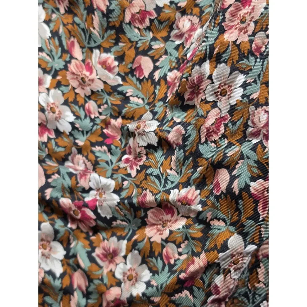 Club 7 Echo 100% Silk Floral Scarf Large Square Black Pink Teal Botanical 30